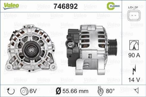 Valeo 746892 - Генератор autospares.lv