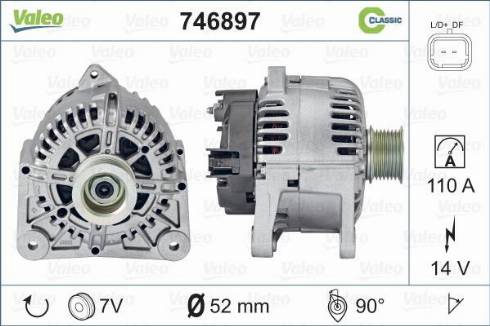 Valeo 746897 - Генератор autospares.lv