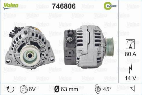 Valeo 746806 - Генератор autospares.lv