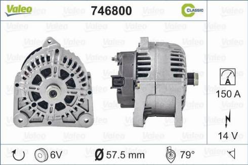 Valeo 746800 - Генератор autospares.lv