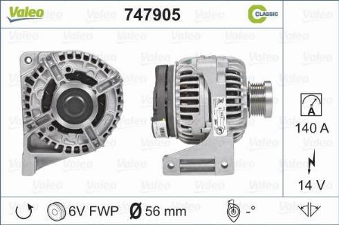 Valeo 747905 - Генератор autospares.lv