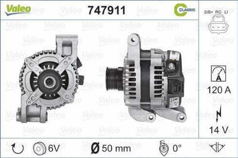 Valeo 747911 - Генератор autospares.lv