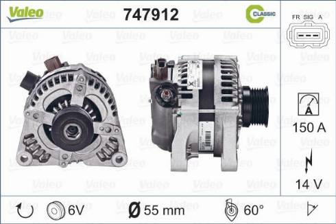 Valeo 747912 - Генератор autospares.lv