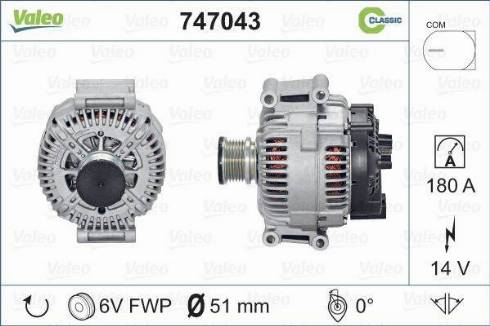 Valeo 747043 - Генератор autospares.lv