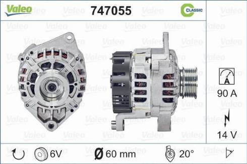 Valeo 747055 - Генератор autospares.lv