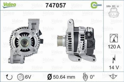 Valeo 747057 - Генератор autospares.lv