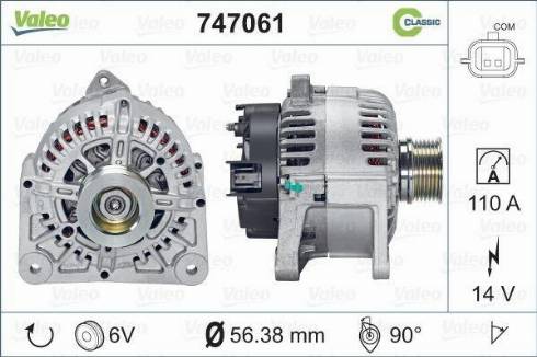 Valeo 747061 - Генератор autospares.lv