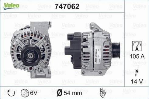 Valeo 747062 - Генератор autospares.lv