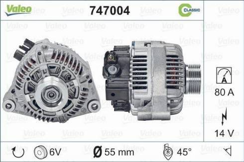 Valeo 747004 - Генератор autospares.lv