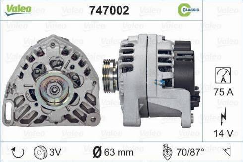 Valeo 747002 - Генератор autospares.lv