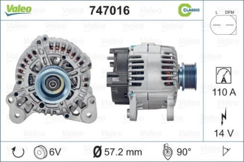 Valeo 747016 - Генератор autospares.lv