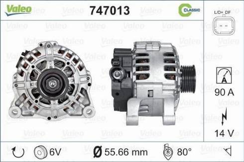 Valeo 747013 - Генератор autospares.lv