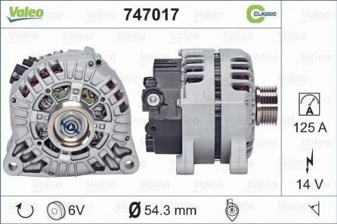 Valeo 747017 - Генератор autospares.lv