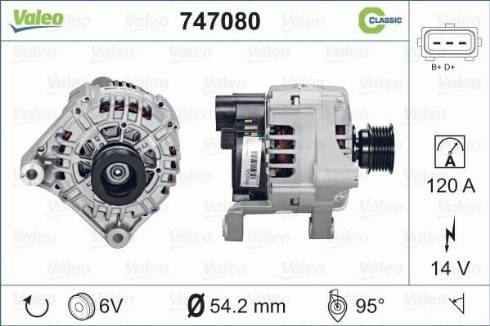 Valeo 747080 - Генератор autospares.lv