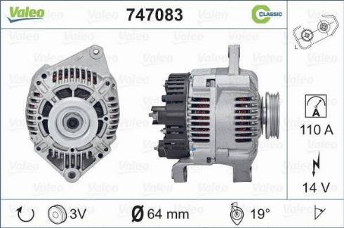 Valeo 747083 - Генератор autospares.lv