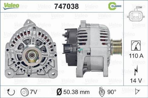 Valeo 747038 - Генератор autospares.lv