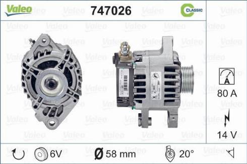 Valeo 747026 - Генератор autospares.lv