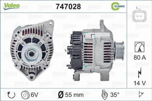 Valeo 747028 - Генератор autospares.lv