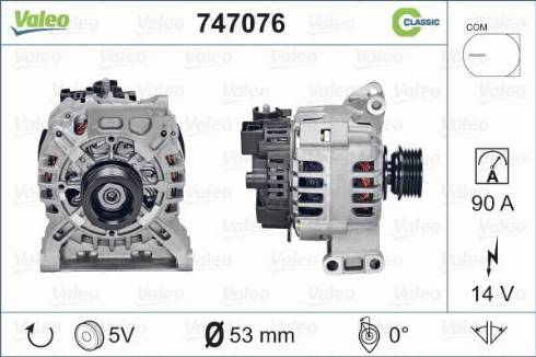 Valeo 747076 - Генератор autospares.lv