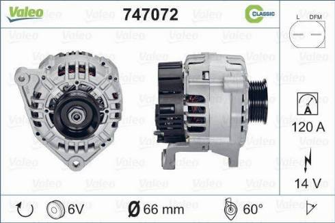 Valeo 747072 - Генератор autospares.lv