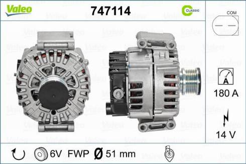 Valeo 747114 - Генератор autospares.lv