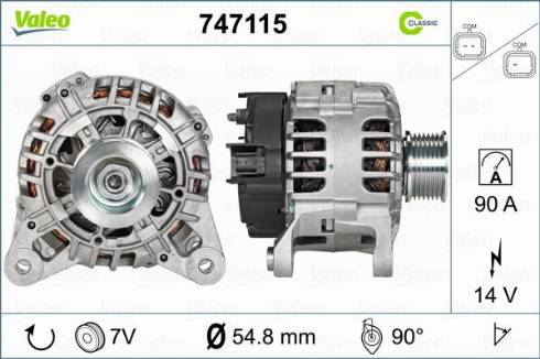 Valeo 747115 - Генератор autospares.lv