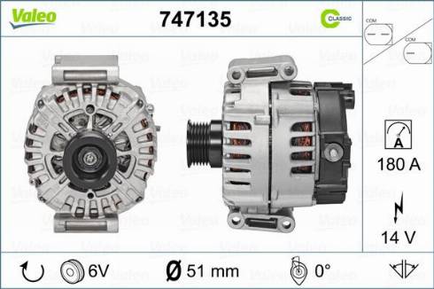 Valeo 747135 - Генератор autospares.lv