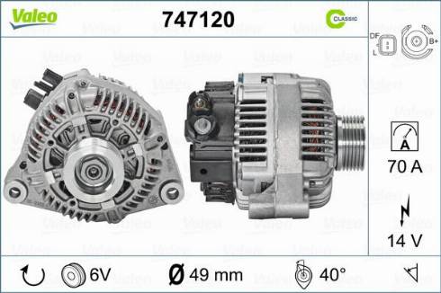 Valeo 747120 - Генератор autospares.lv