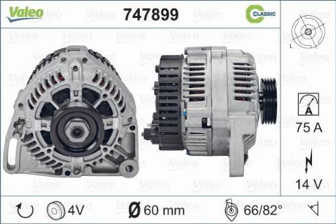 Valeo 747899 - Генератор autospares.lv