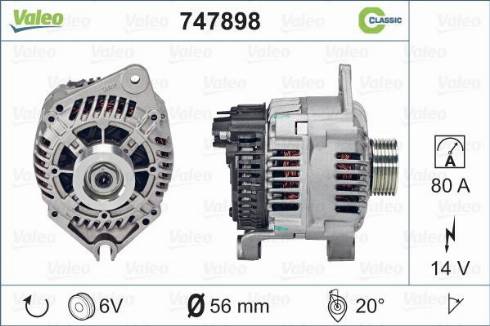 Valeo 747898 - Генератор autospares.lv