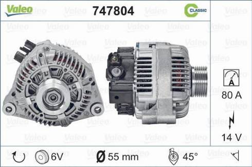 Valeo 747804 - Генератор autospares.lv