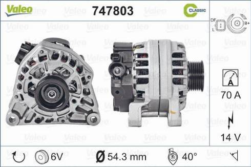 Valeo 747803 - Генератор autospares.lv