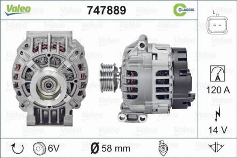 Valeo 747889 - Генератор autospares.lv