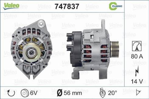 Valeo 747837 - Генератор autospares.lv