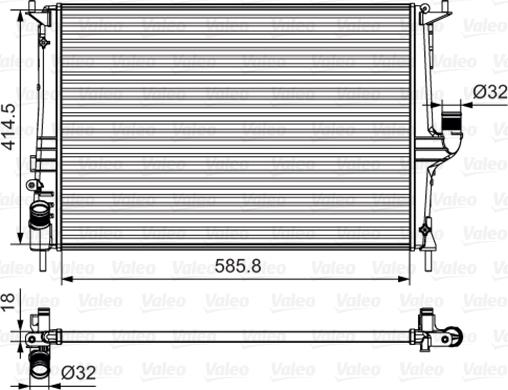 Valeo 700801 - Радиатор, охлаждение двигателя autospares.lv