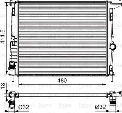 Valeo 700802 - Радиатор, охлаждение двигателя autospares.lv