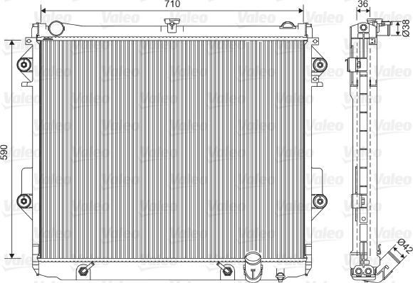 Valeo 701552 - Радиатор, охлаждение двигателя autospares.lv