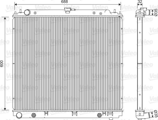 Valeo 701566 - Радиатор, охлаждение двигателя autospares.lv