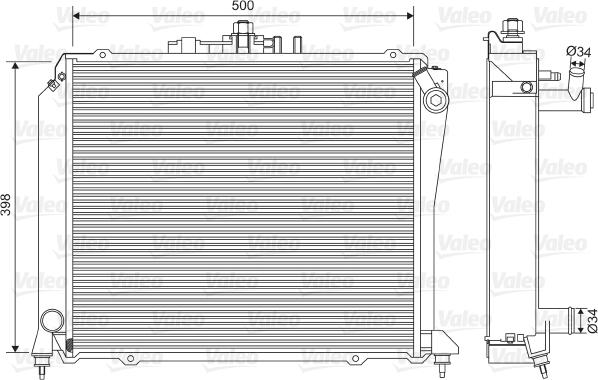 Valeo 701584 - Радиатор, охлаждение двигателя autospares.lv