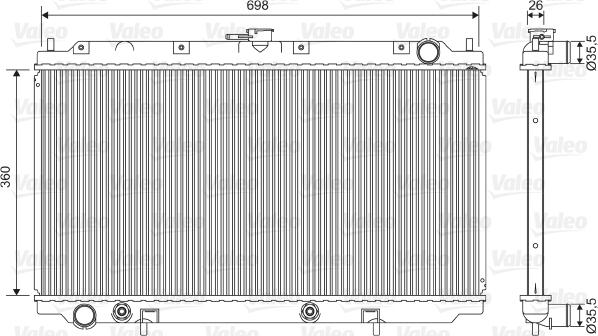 Valeo 701588 - Радиатор, охлаждение двигателя autospares.lv