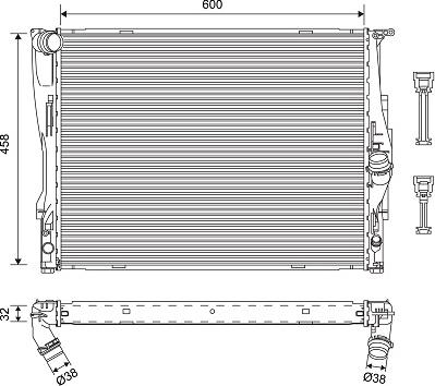 Valeo 701576 - Радиатор, охлаждение двигателя autospares.lv