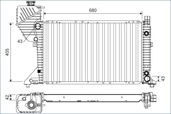 Valeo 701163 - Радиатор, охлаждение двигателя autospares.lv