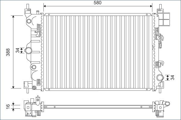 Valeo 701171 - Радиатор, охлаждение двигателя autospares.lv