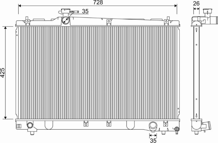 Valeo 701348 - Радиатор, охлаждение двигателя autospares.lv