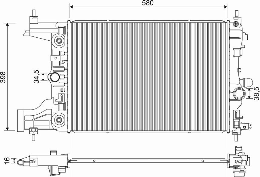 Valeo 701244 - Радиатор, охлаждение двигателя autospares.lv