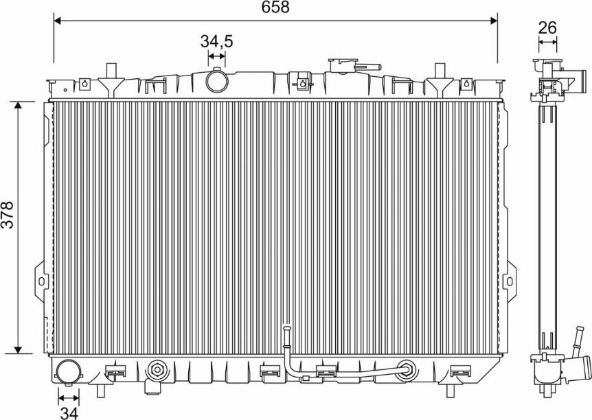 Valeo 701206 - Радиатор, охлаждение двигателя autospares.lv