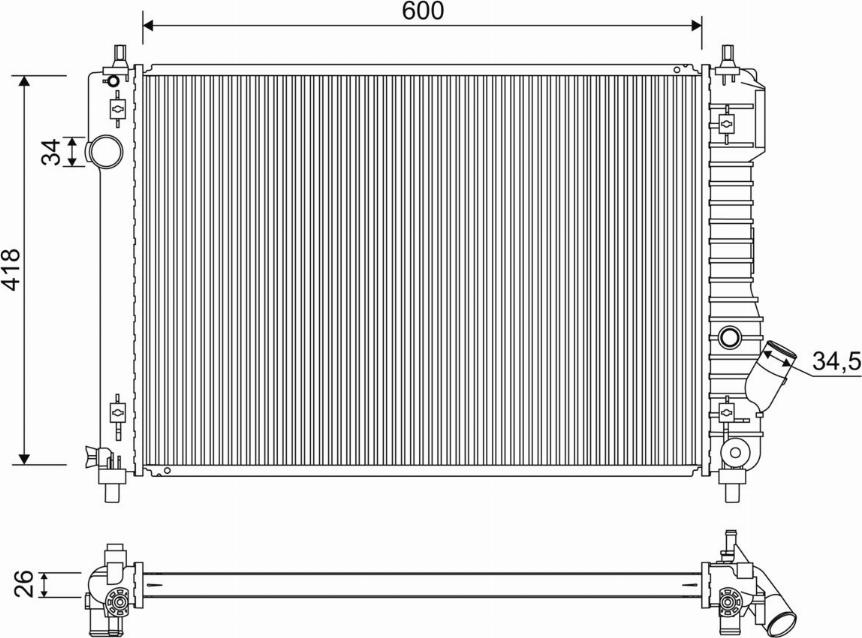 Valeo 701276 - Радиатор, охлаждение двигателя autospares.lv