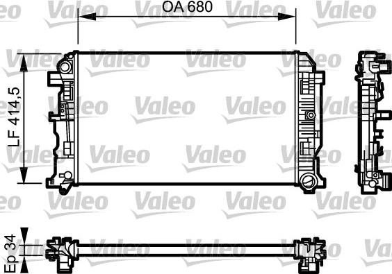 Valeo 734930 - Радиатор, охлаждение двигателя autospares.lv