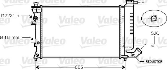 Valeo 734445 - Радиатор, охлаждение двигателя autospares.lv