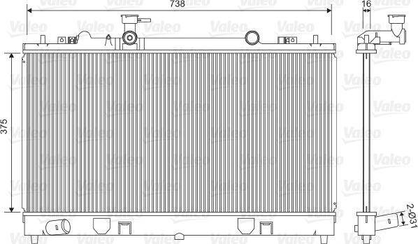 Valeo 734410 - Радиатор, охлаждение двигателя autospares.lv